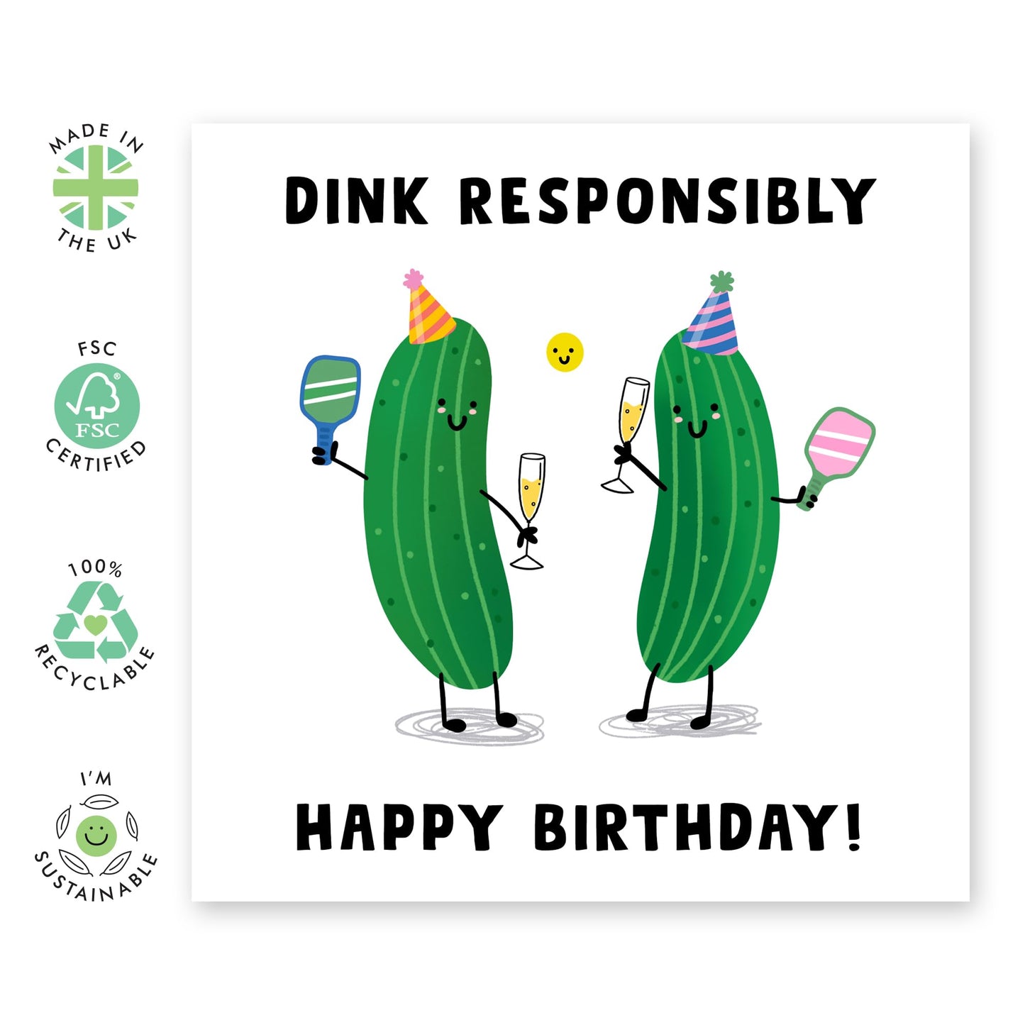 Hilarious Birthday Card - 'Dink Responsibly ' - Funny Gift for Besties, Best Friends, Mates, Buddies,Bro, Bruv, Sister, Sis - Drinking Time - Comes with Fun Stickers