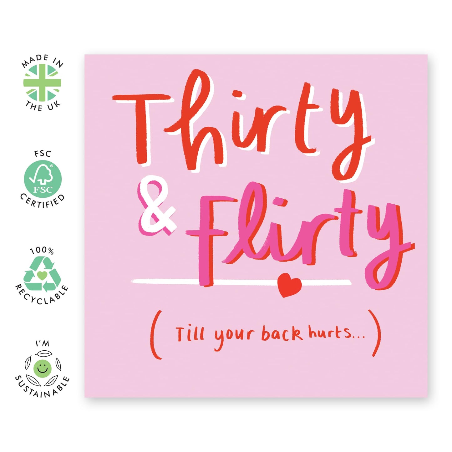 Funny 30th Birthday Card - 'Thirty N Flirty' - Presents for Friend, Best Buddies, Mate, Colleagues, Bestie, Neighbours, Family, Relative, Cousin - Checklist - Comes with Fun Stickers