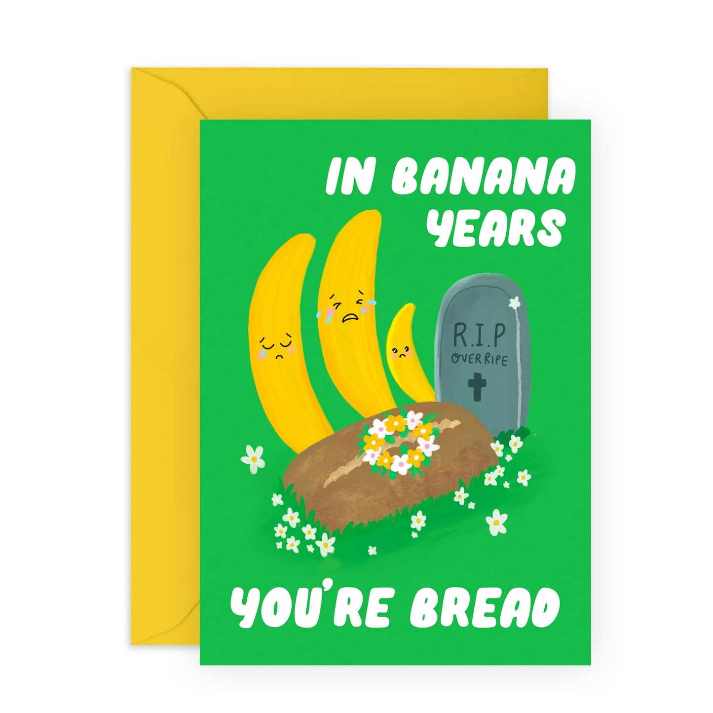 Funny Birthday Card For Friends - Cheeky Puns - In Banana Years You're Bread - Old Age Jokes - Retirement Card For Nan Grandad Grandma - Gifts For Him Her - Comes With Fun Stickers By Central 23