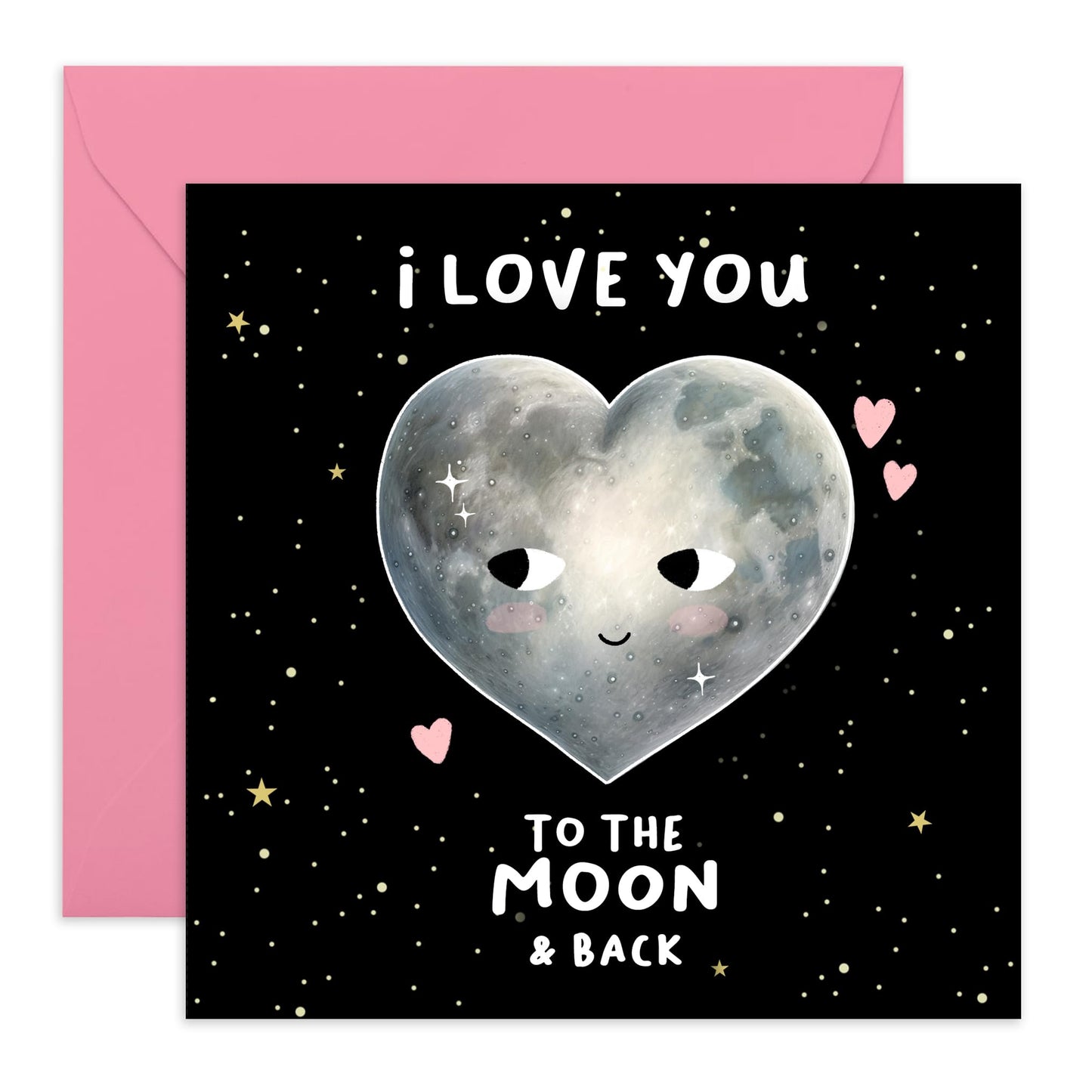 Boyfriend Birthday Card - I Love You To The Moon And Back - Sweet Anniversary Card For Couple Husband Wife - Girlfriend Valentine's Day Cards For Her - Comes With Stickers By Central 23