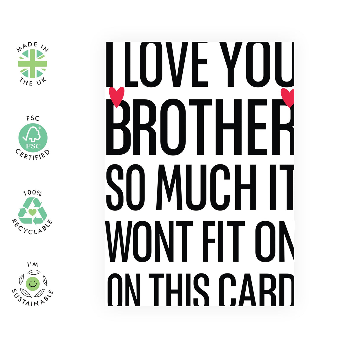 Brother Birthday Card From Sister - Brother I Love You So Much - Love Cards For Him - Thank You, Congratulations, Appreciation Gifts For Men Male Sibling - Comes With Fun Stickers By Central 23