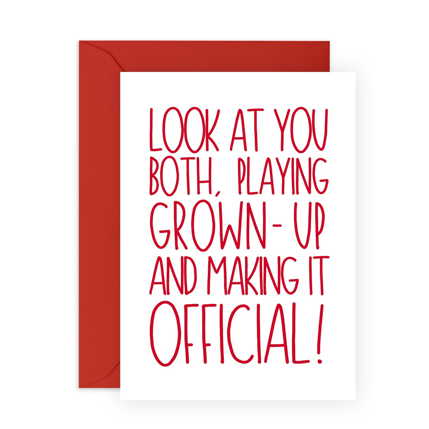 Funny Wedding Celebration Card - 'Playing Grown Up' - Gifts for the Bride, Groom, Best Friend, Bestie, BFF, Sister, Bruv, Mate, Brother, Cousin - Congrats - Comes with Fun Stickers