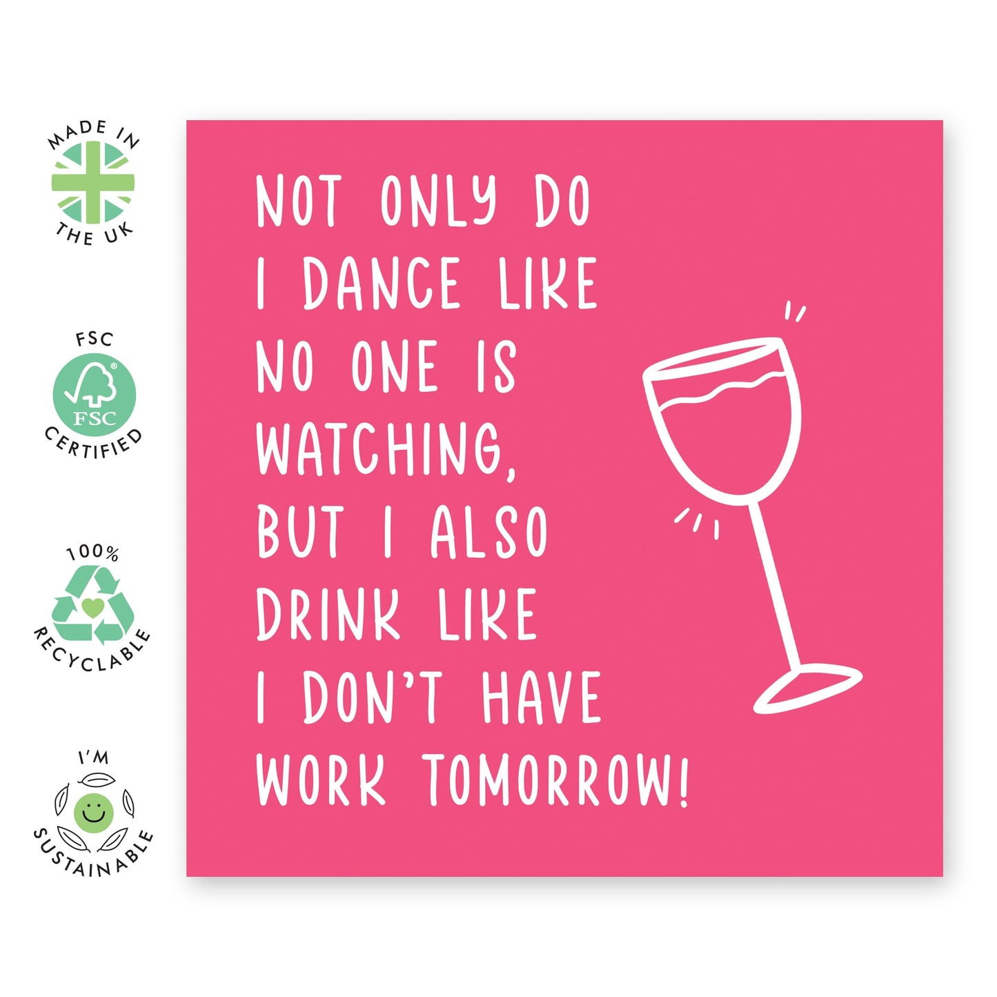 Hilarious Birthday Card About Work - 'Drink Like No Work Tomorrow' - Jokes for Colleagues, BFF, Besties, Office Mates,Work Mate, Bruv, Her - Making Work Fun - Comes with Fun Stickers