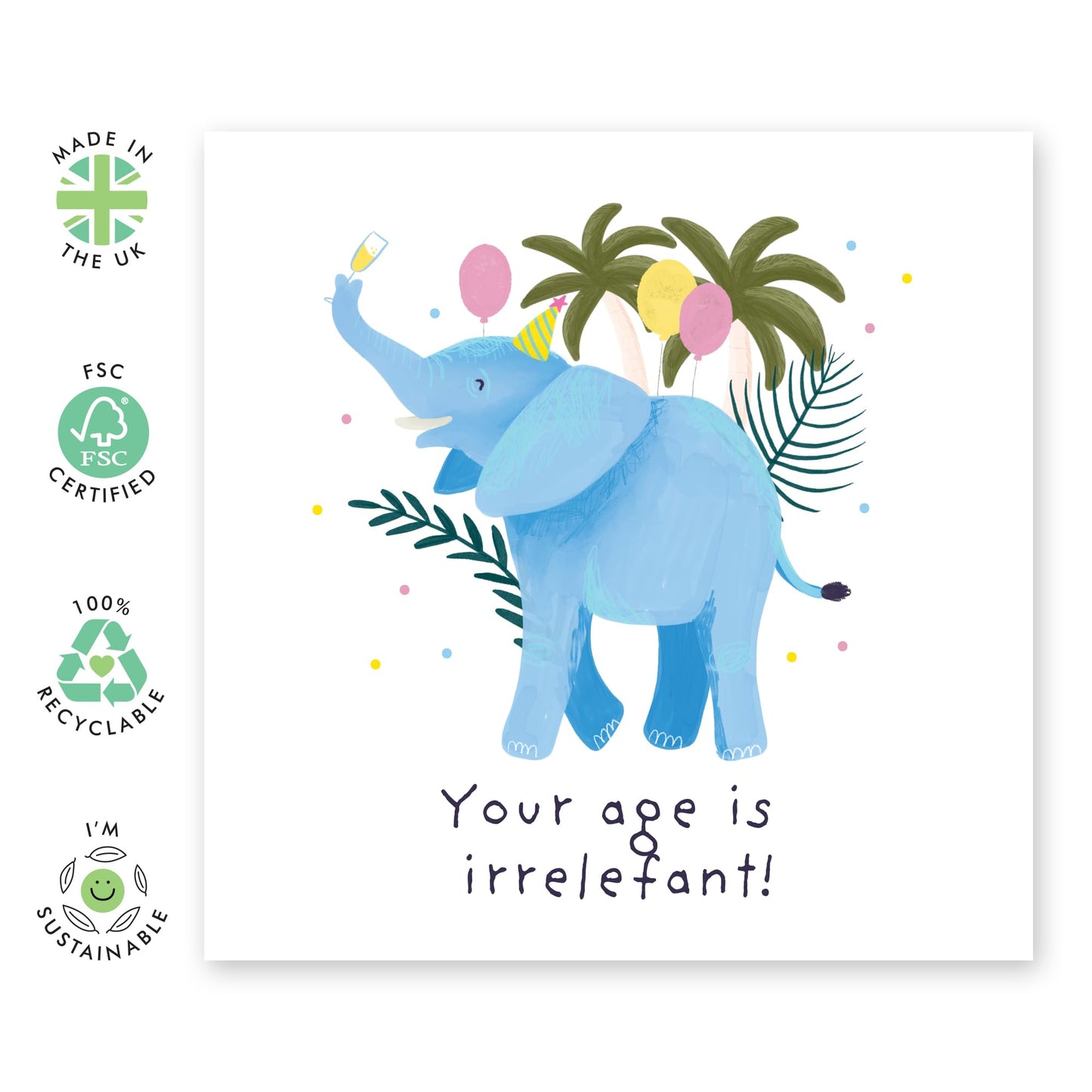 Kids Birthday Card - Your Age Is Irrelefant - Cute Animal Birthday Card - Greeting Cards For Kids - Birthday Card For Toddler - For Son Daughter - From Mum Dad - Comes With Stickers By Central 23