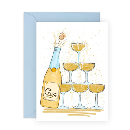 Congratulations Card For Women - Prosecco - Cheers - Birthday Cards For Mum Sister Friends - Congratulations On Your New Job Engagement Graduation - By Central 23
