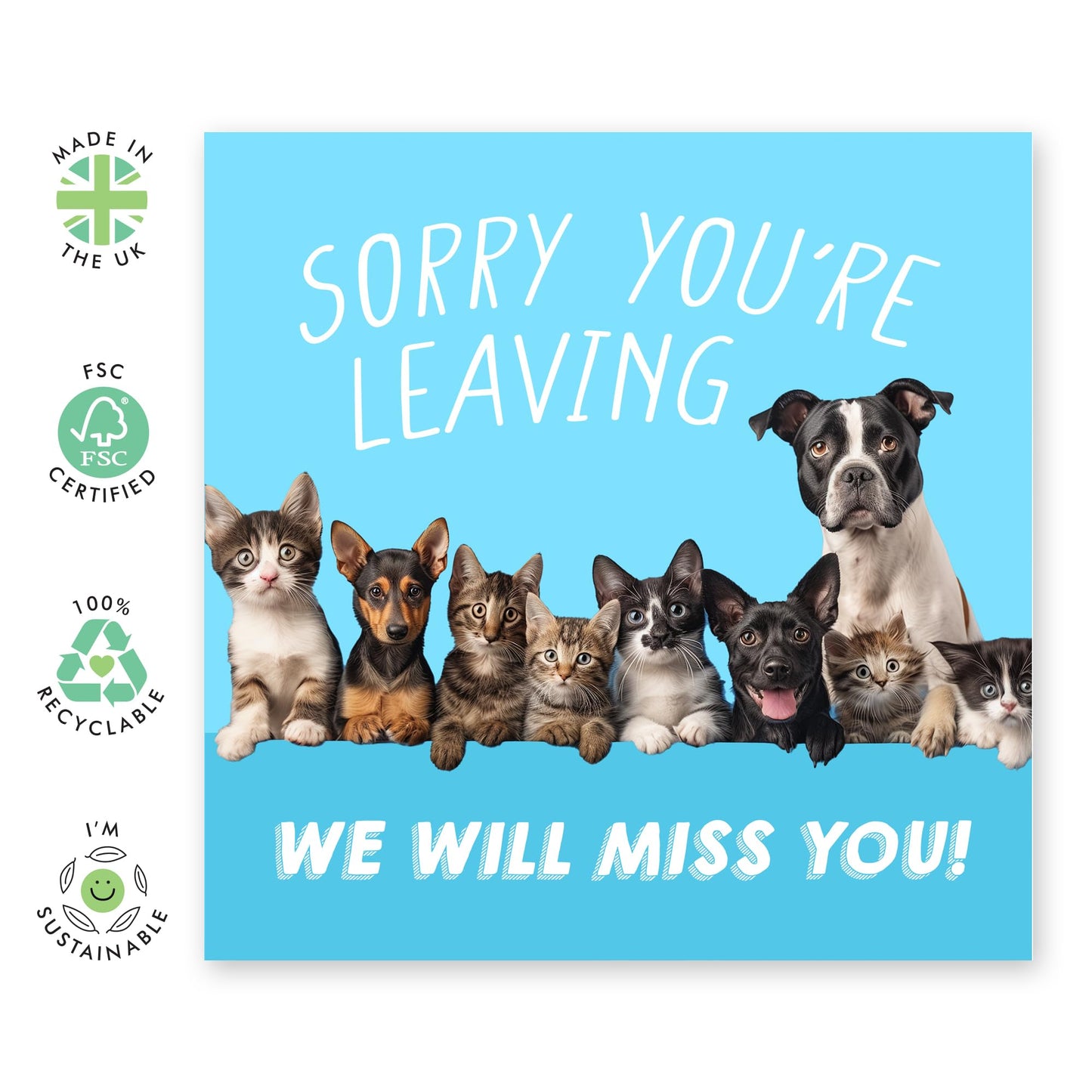 Farewell Card - 'SORRY YOU'RE LEAVING DOGS' - Ideal for Saying Goodbye with a Touch of Canine Charm - Perfect for Dog Lovers and Making Farewells a Bit Brighter - Comes With Stickers By Central 23