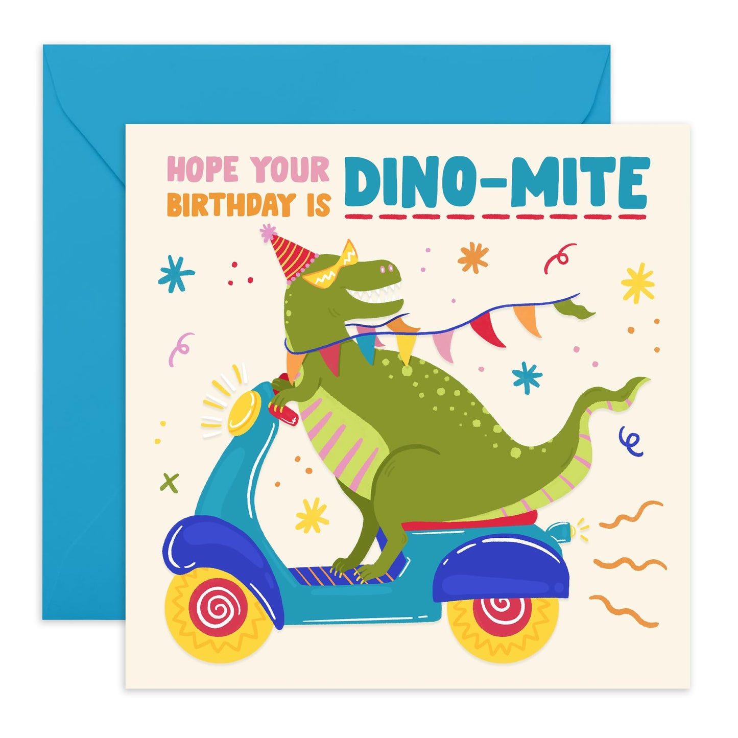 Birthday Card Boys Girls - Dino Mite Birthday Dinosaur - Baby Milestone Cards - Kids Birthday Cards - Gift For Son Daughter Niece Nephew - Gift From Mum Dad - Comes With Stickers By Central