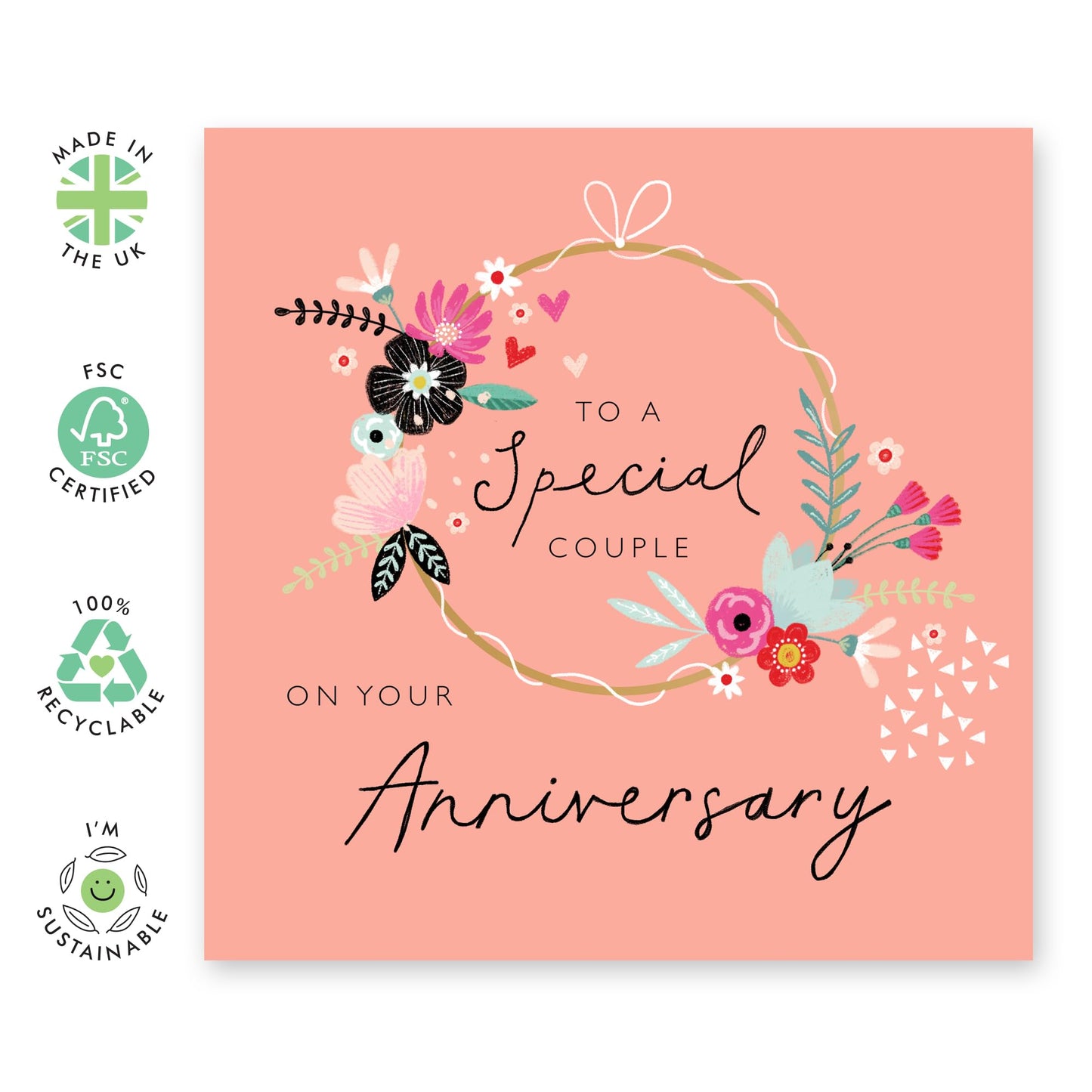 Anniversary Card For Couple - Anniversary Bouquet - Special Couple Anniversary - You Are Loved Cards - Greeting Cards For Girlfriend Boyfriend- Comes With Fun Stickers By Central 23