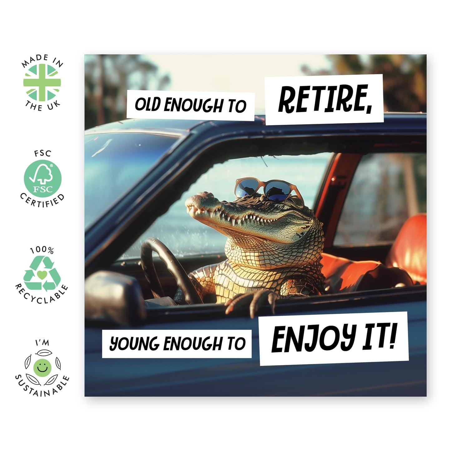 Happy Retirement Cards For Women Men - Old Enough To Retire, Young Enough To Enjoy It - Funny Retirement Cards For Mum Dad Grandad Nan Husband Wife - Comes With Fun Stickers By Central 23