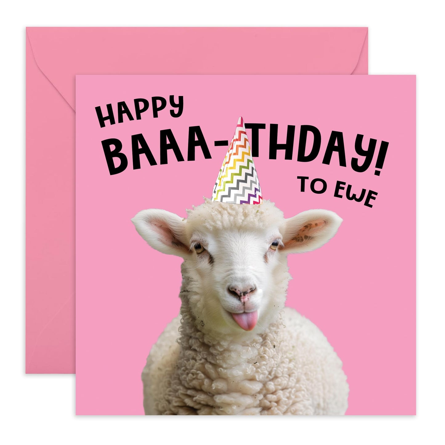 Birthday Cards Funny - 'Happy Birthday To Ewe' - Birthday Cards For Friends - Puns Jokes - Humourous Greeting Cards For Women Men - Sheep Gifts For Him Her - Comes With Cute Stickers By Central 23