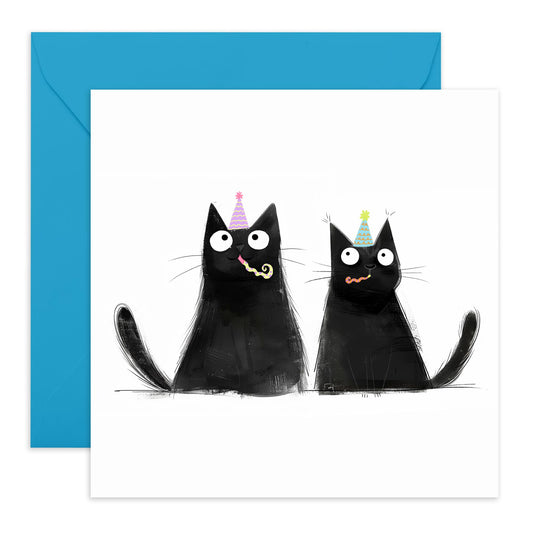 Birthday Card For Pet Owners - Party Birthday Cats - Greeting Cards For Fur Parents - Cheeky Greeting Cards For Sister Friend - For Fur Mum Dad - Comes With Stickers By Central 23