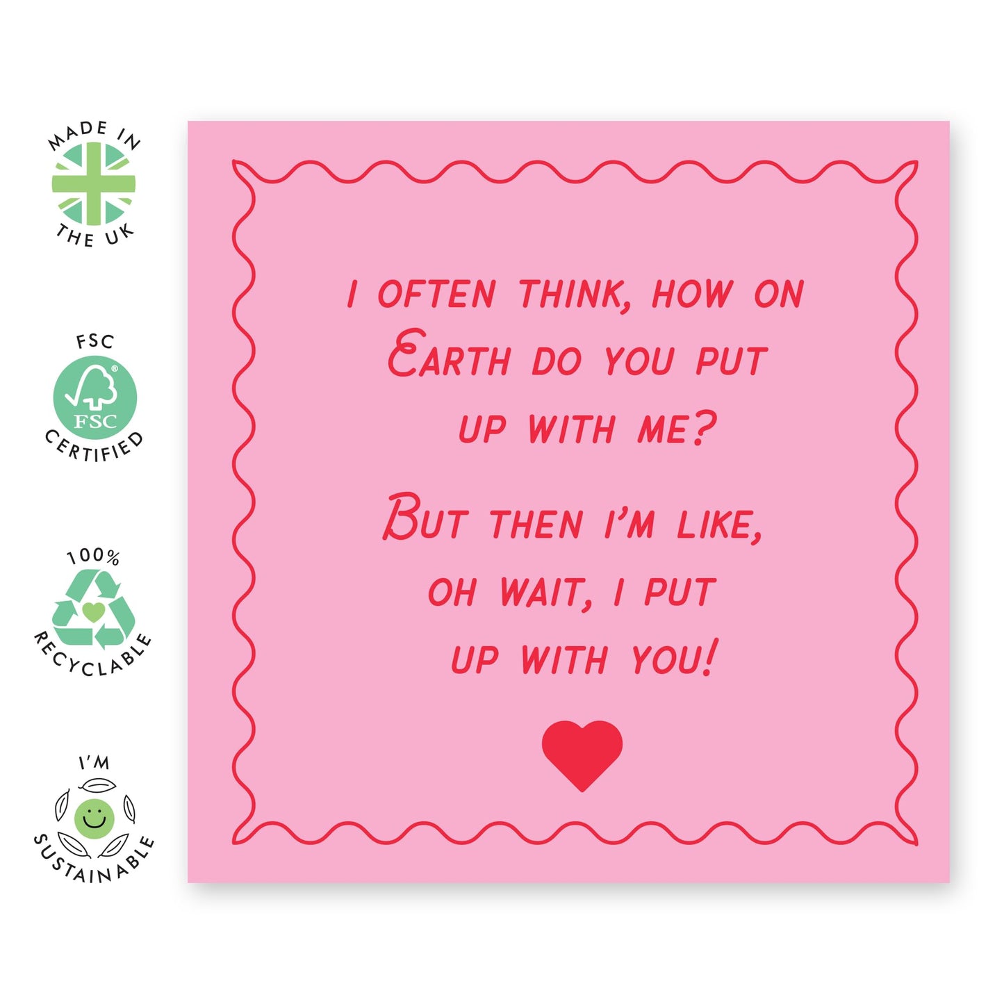 Valentines Day Card Girlfriend Boyfriend - How Do You Put Up With Me - Anniversary Card Couple - Greeting Cards Fiance - Wife - Greeting Cards - Comes With Stickers By Central 23