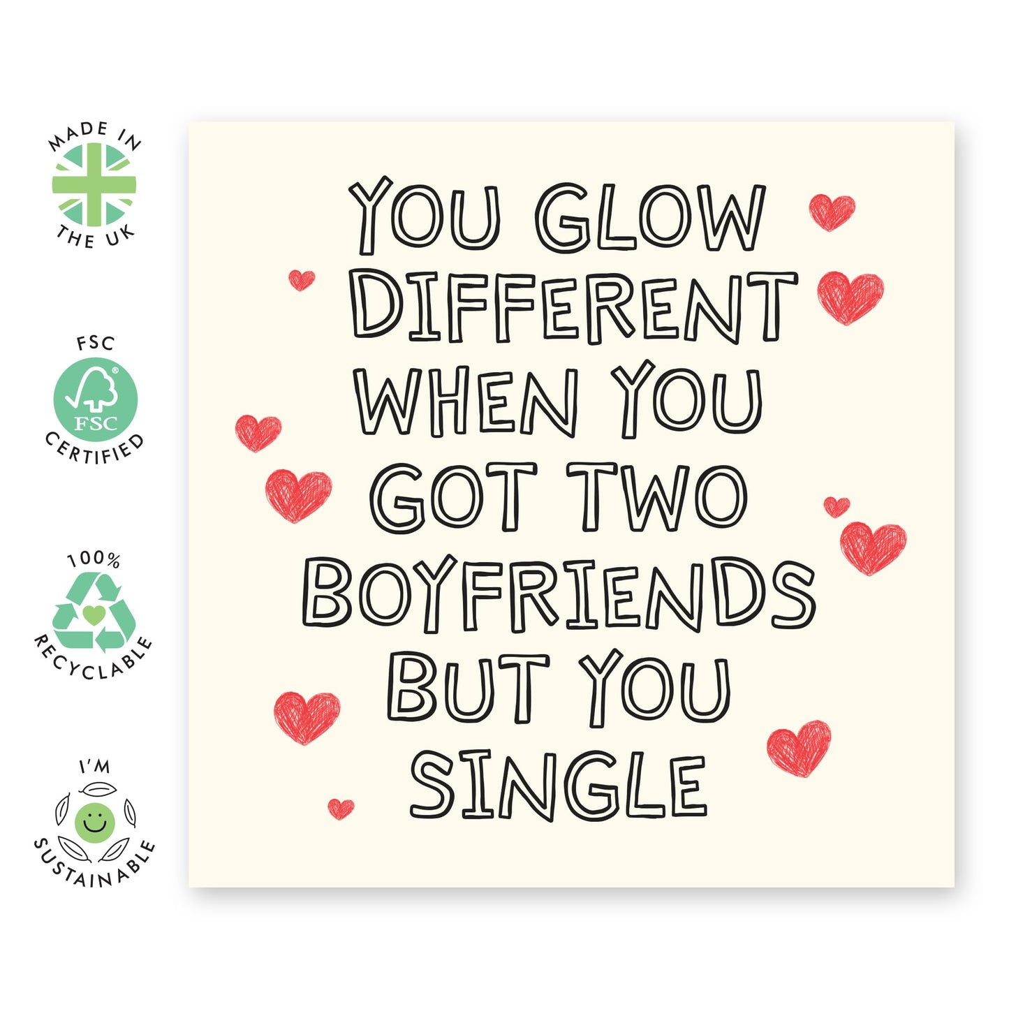 Hilarious Greeting Card - 'Two Boyfriends' - Gifts for Besties, Best Friend, Girlfriend, BFF, Gal, Sister, Sis - Single Forever - Comes with Fun Stickers