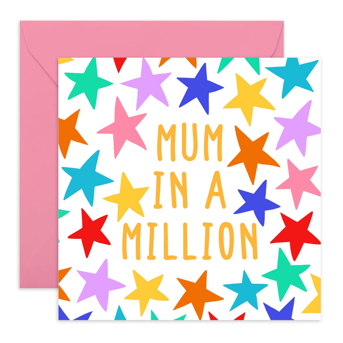 Birthday Card For Mum - Mum In A Million - Colourful Rainbow Stars - Mother's Day Card Valentine's Day Appreciation Card For Her - Heartfelt Thank You Card - Comes With Stickers - By Central 23