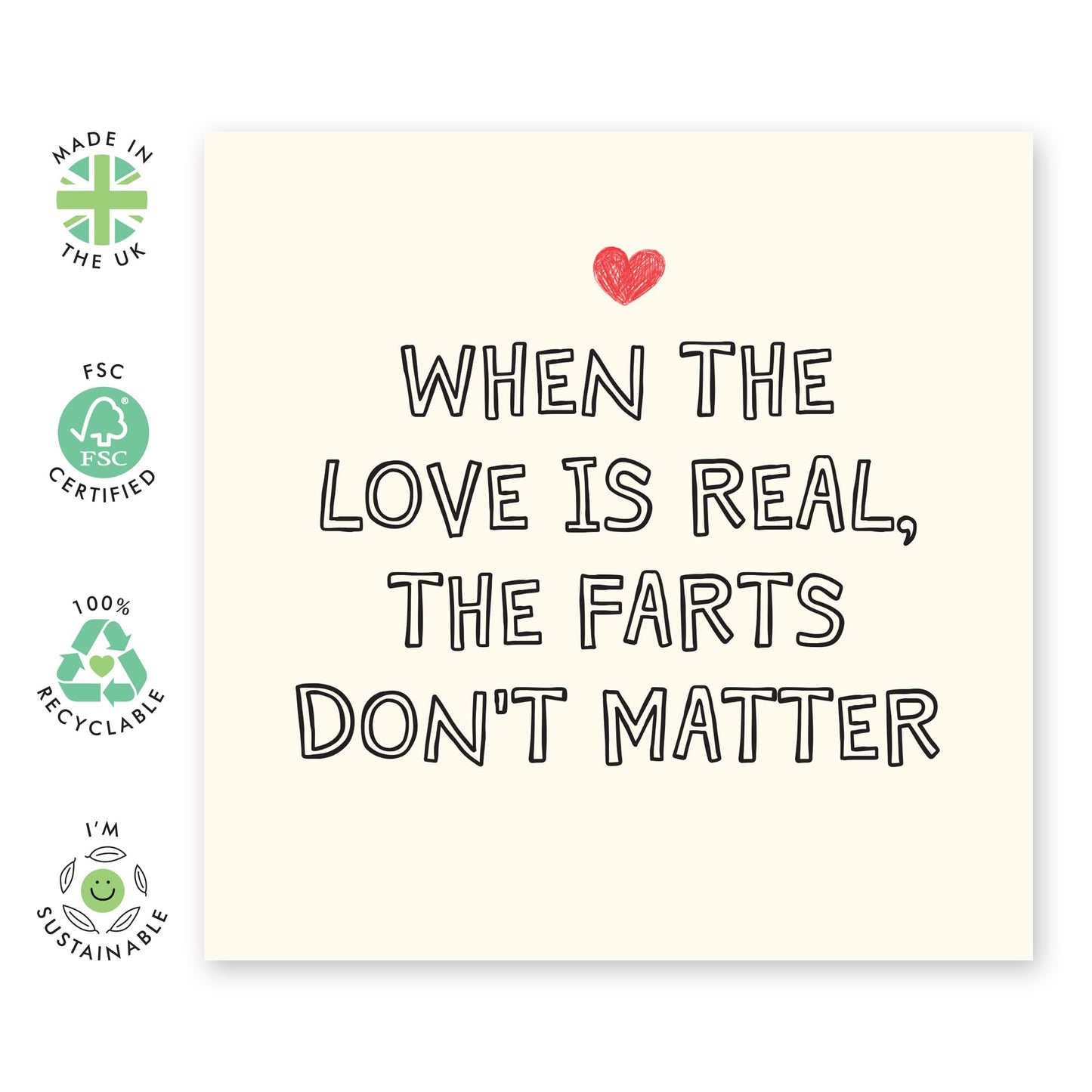 Funny Anniversary Card - 'Farts Don't Matter Love' - Gifts for Married Couples, Wife, Husband, Spouse, Partner, Him, Her, BFFs, Best Friend - True Love - Comes with Fun Stickers