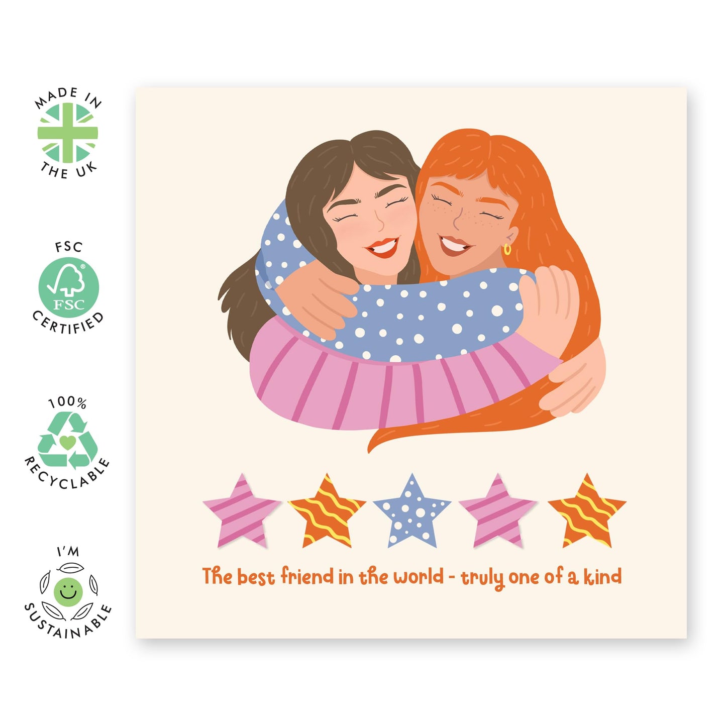 Best Friend Greeting Card For Women - The Best Friend In The World - Heartfelt Greeting Cards For Friends Bestie Bff - Gifts For Her Female Girlfriends - Comes With Fun Stickers By Central 23