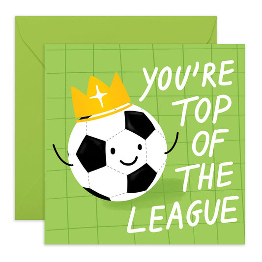 Birthday Card For Boys Or Girls - You're Top Of The League - Football Soccer - Gifts For Him Son Nephew - From Mummy Daddy - Comes With Fun Stickers By Central 23