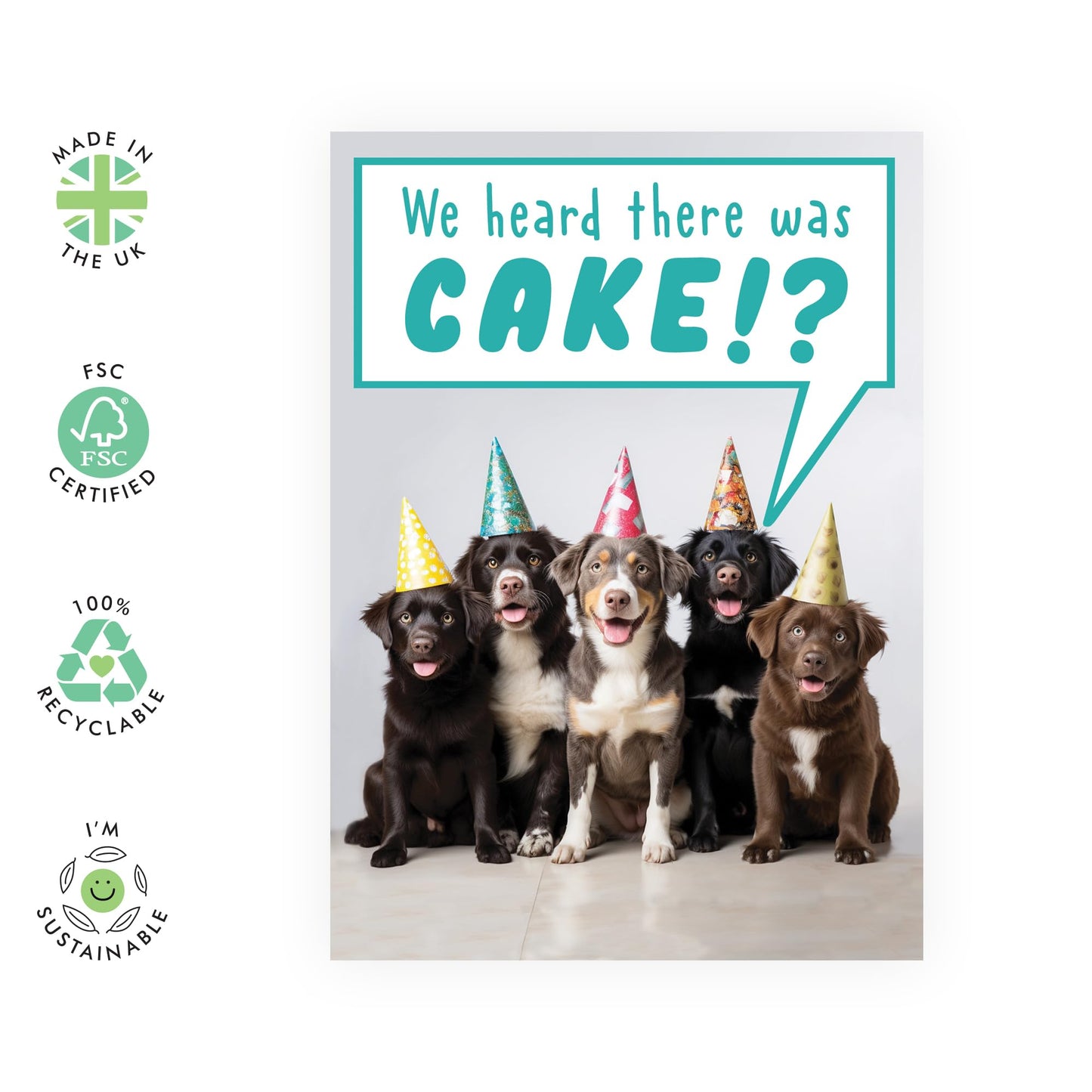 Central 23 Dog Birthday Card Funny - We Heard There Was Cake - Hilarious Gifts For Men Women - Fur Mum Dad - Greeting Cards For Pet Owners - Come With Fun Stickers