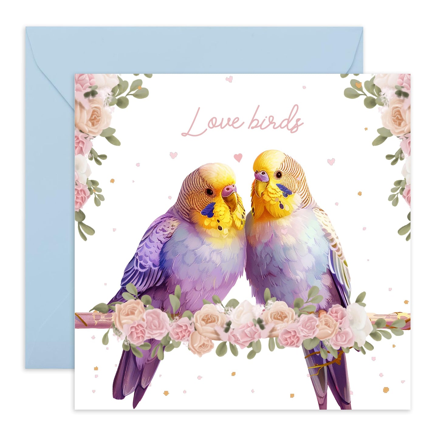 Sweet Anniversary Card - 'Love Birds' - Romantic Gifts for Husband, Wife, Married Couples, His, Her , Mum & Dad - Heart You - Comes with Fun Stickers