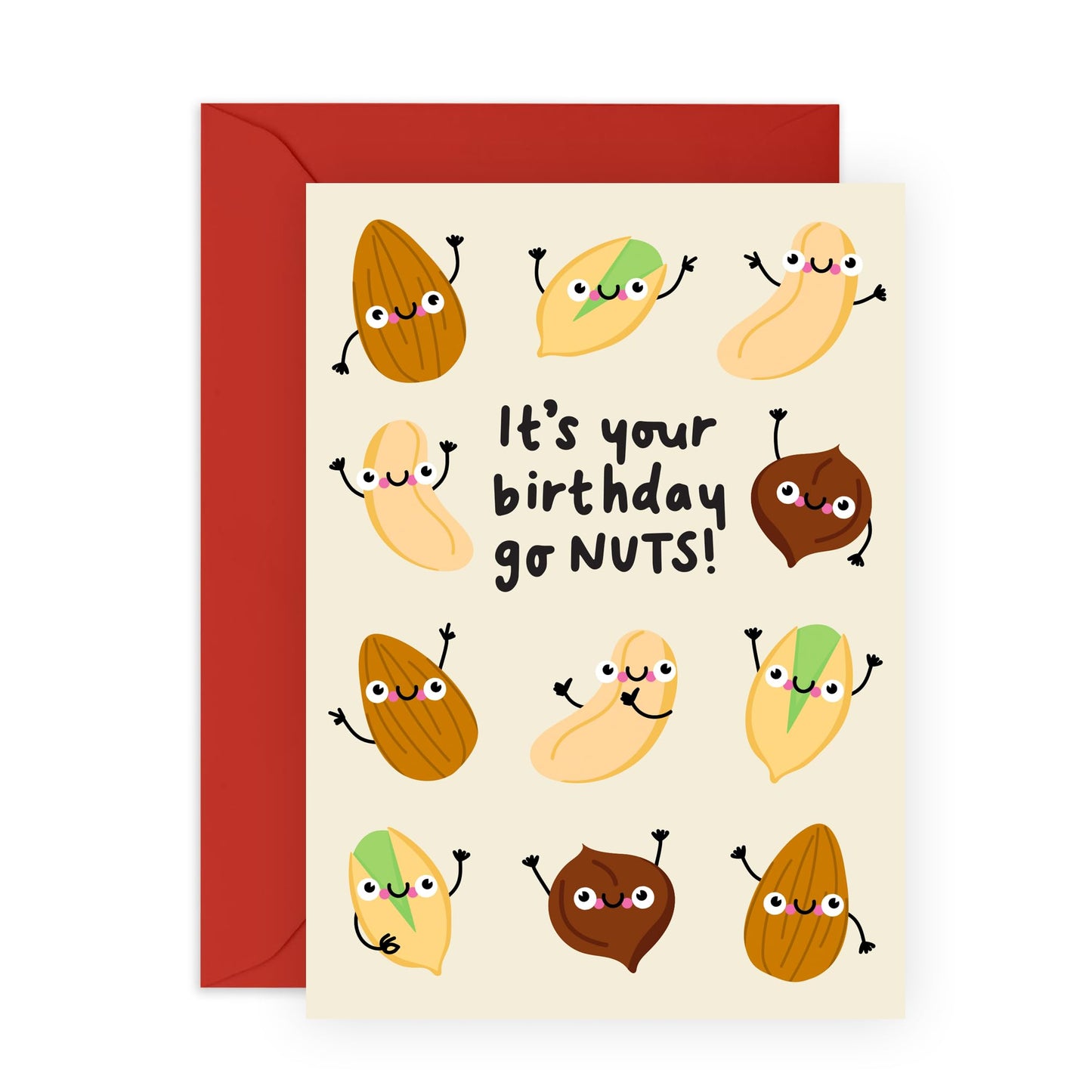 Birthday Card - 'BIRTHDAY GO NUTS' - Perfect for Celebrating with a Fun and Wacky Twist - Ideal for Him, Her, Friends, Family, and Anyone Who Loves a Good Laugh - Comes With Stickers By Central 23