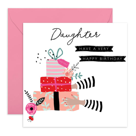 Daughter Birthday Cards For Her - Happy Birthday Greeting Cards For Girls Female - Celebration Gifts For Women - Comes With Cute Stickers By Central 23
