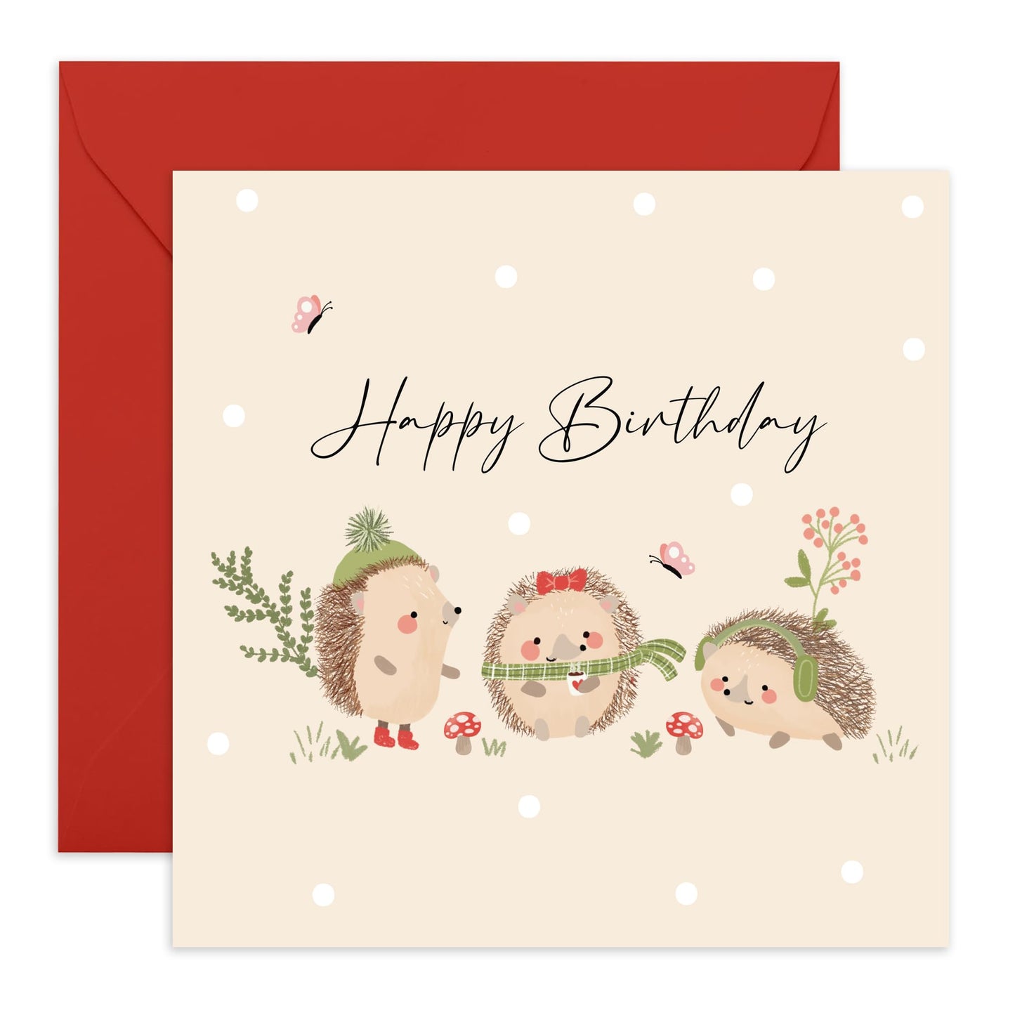 Lovely Birthday Card For Her or Him - 'Hedgehog Birthday' - Gifts for Kids, Children, Her, Girls, Boys, Niece, Nephew - Family - Comes with Fun Stickers