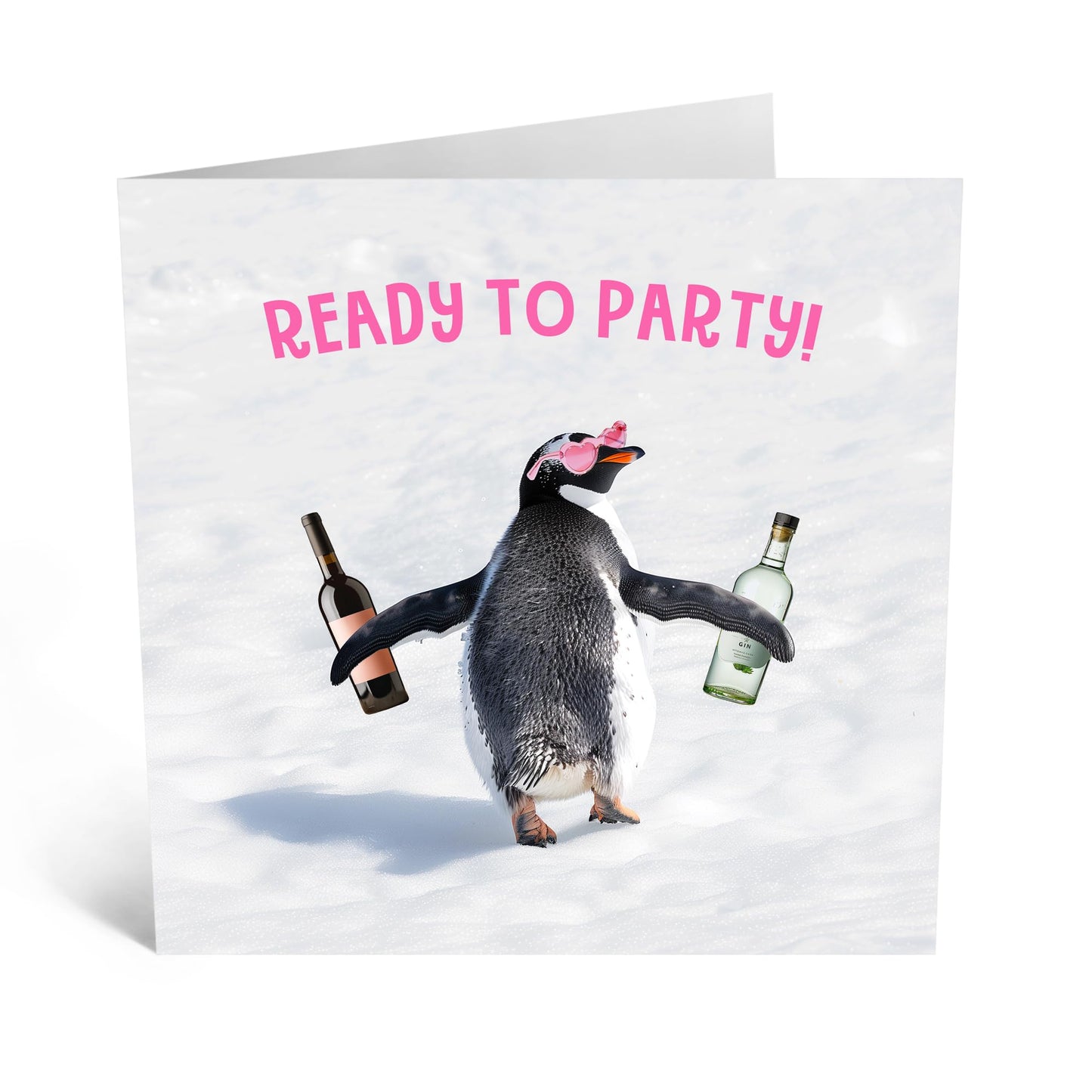 Birthday Greeting Card - 'READY TO PARTY PENGUIN' - Perfect for Kicking Off Celebrations with a Cool & Cute Twist- Ideal for Those Who Love Fun and Festive Penguins - Comes With Stickers By Central 23