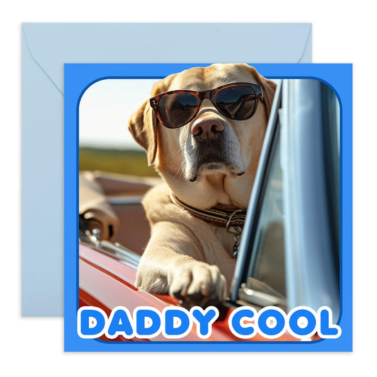 Cool Fathers Day Card - 'Dad Cool' - Gift for Dad, Father, Husband, Uncle, Grandad, Friends, Hubby, Old Man - Comes with Fun Stickers