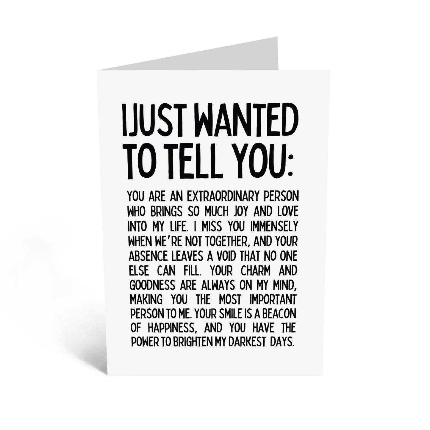 Heartfelt Greeting Card - 'JUST WANTED TO TELL YOU' - Perfect for Sending a Thoughtful Message - Ideal for Expressing Appreciation and Love for Your Special Someone - Comes With Stickers By Central 23