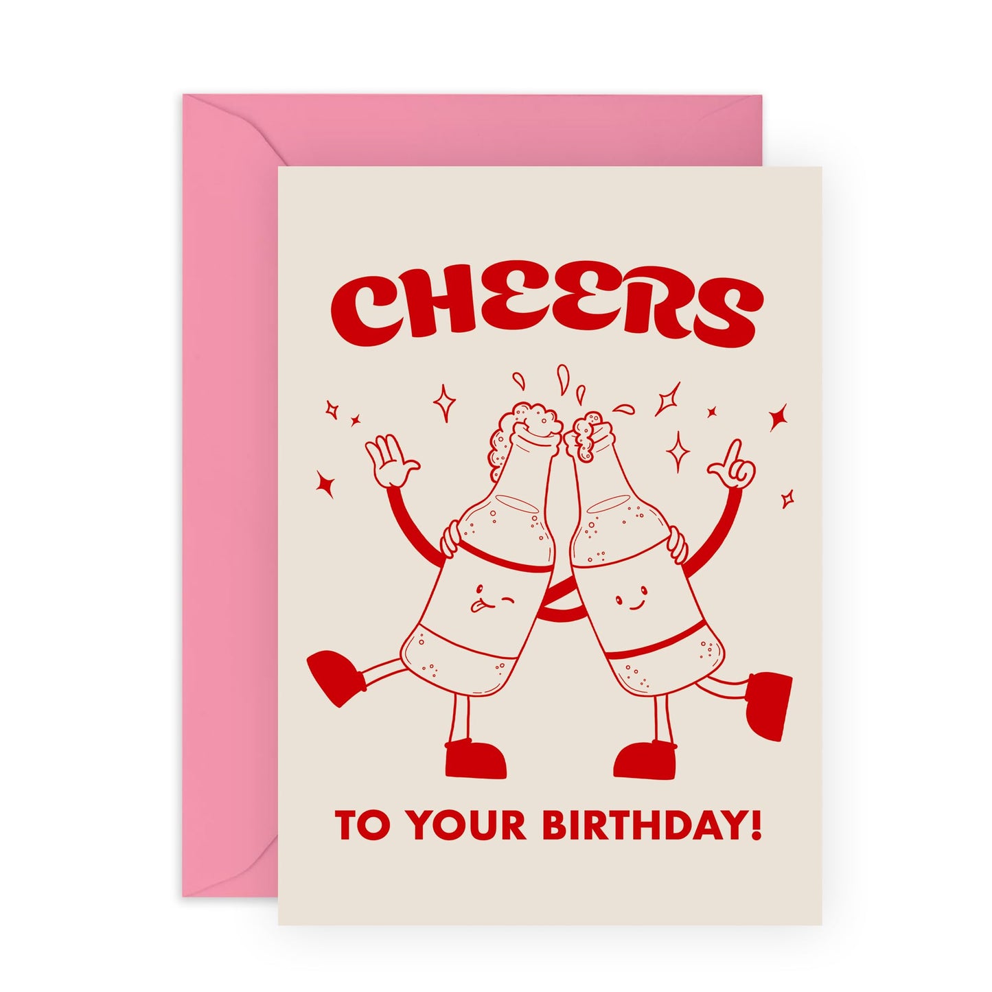 Cute Birthday Card For Men Women - Cheers To Your Birthday - Beer - Best Friend Birthday Card - Celebration - For Him Her - Comes With Stickers And Envelope - By Central 23