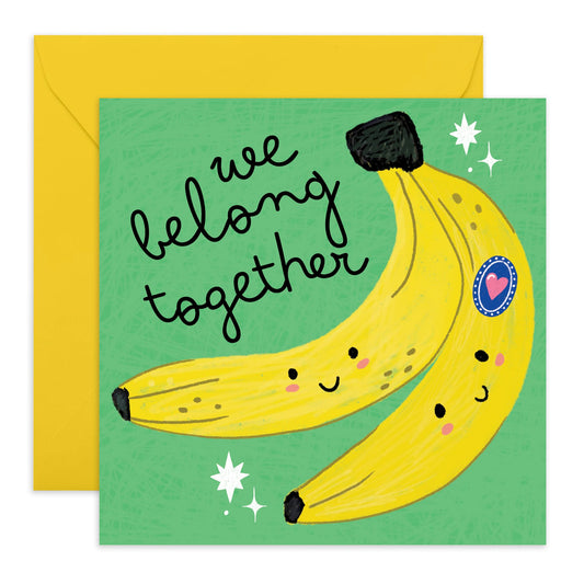 Anniversary Card For Wife - We Belong Together Banana - Funny Anniversary Card For Husband Boyfriend Girlfriend - Gifts For Her Him - Valentines Day - Comes With Stickers - By Central 23