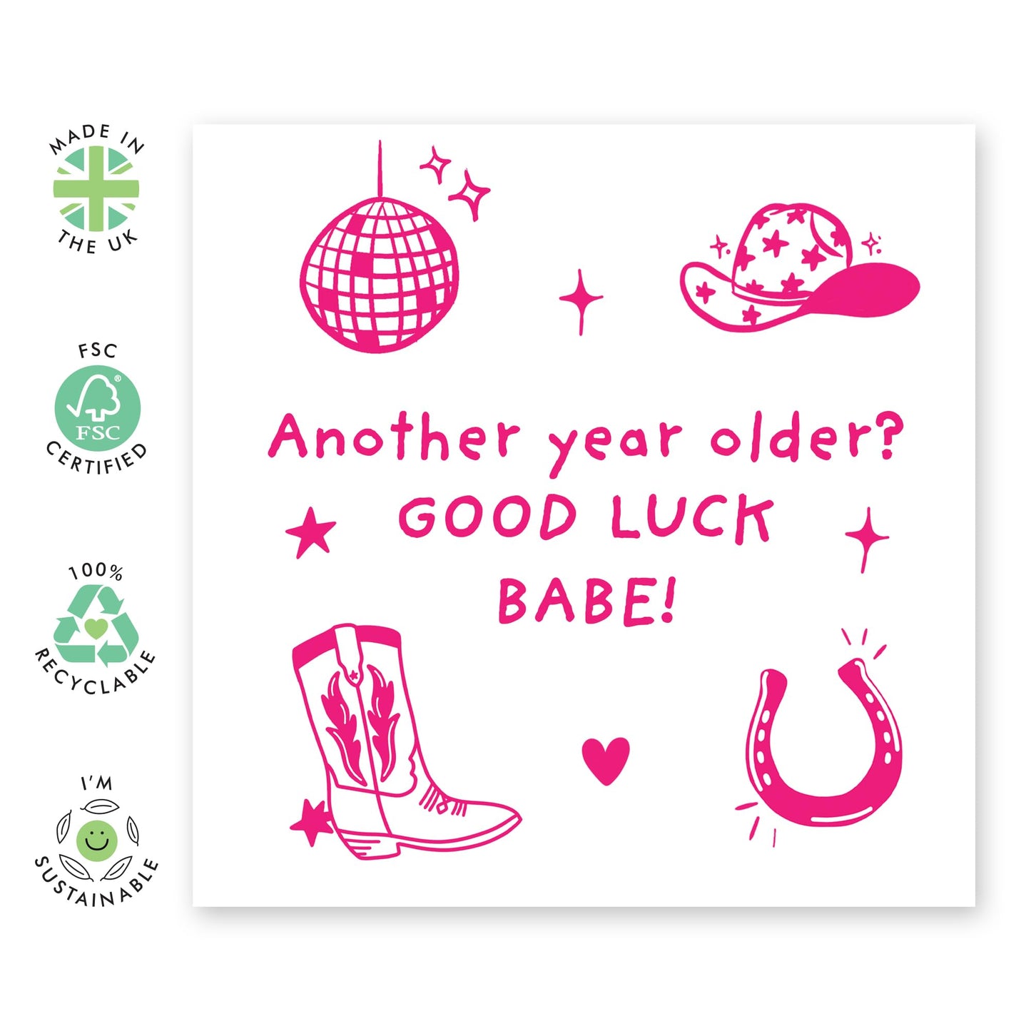 Growing Older Cowgirl Birthday Card - 'Another Year Older Chappel - Gifts for Her, Girlfriend, Wife, Women - Ready for Line Dance, Knock Some Boots - Comes with Fun Stickers