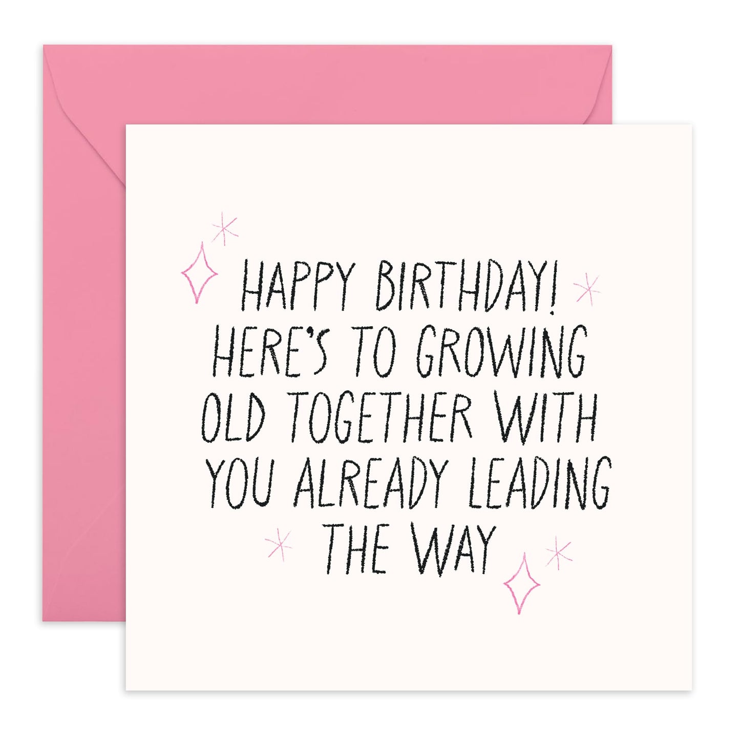 Funny Birthday Cards For Men Women - Here's To Growing Old Together - Friends Birthday Card - Greeting Cards For Boyfriend Girlfriend Husband Wife - Comes With Stickers - By Central 23