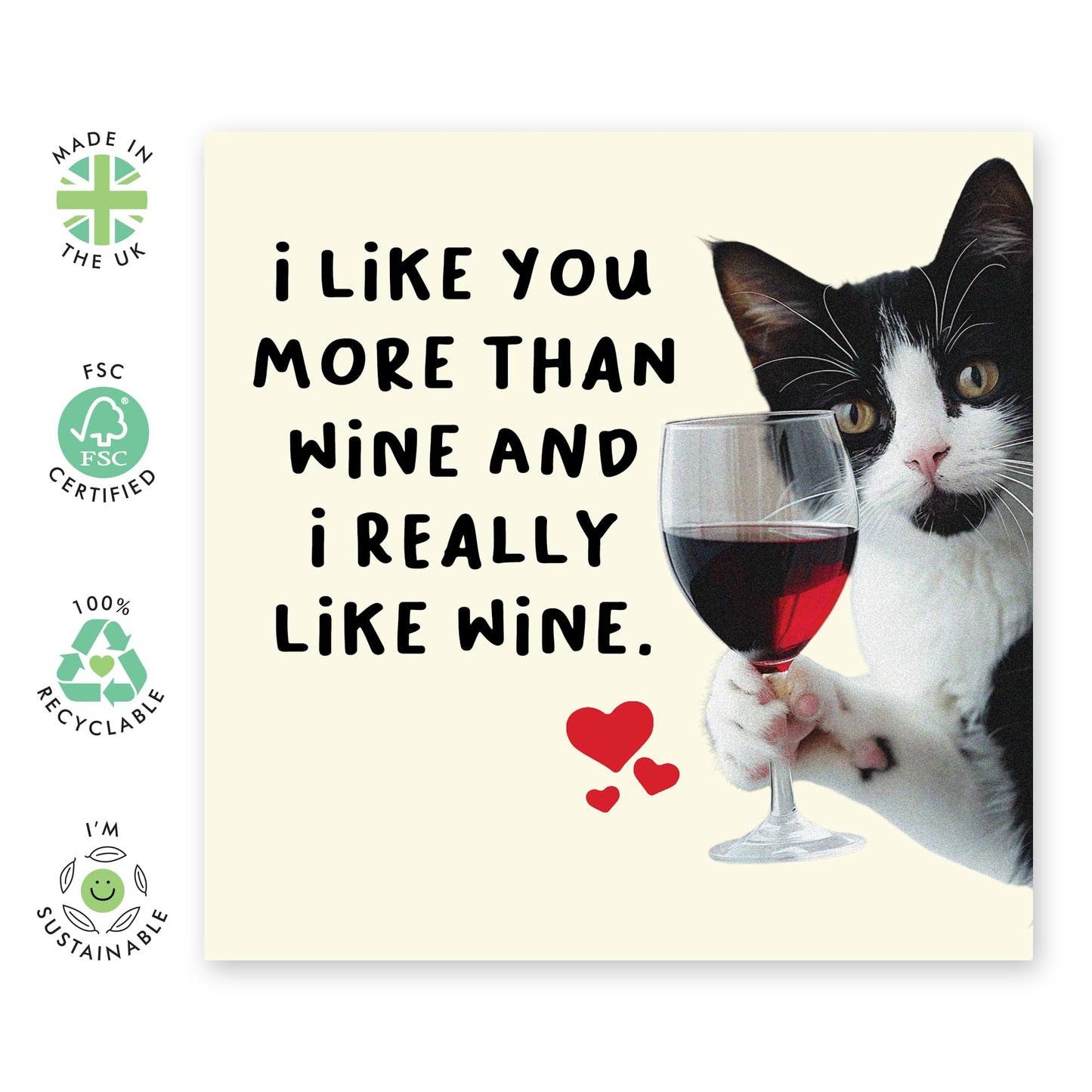 Funny Anniversary & Valentines Card - 'More Than Wine' - Gifts for Husband, Wife, Boyfriend, Girlfriend, Other Half, Couples - Choosing You Over Wine - Comes with Fun Stickers