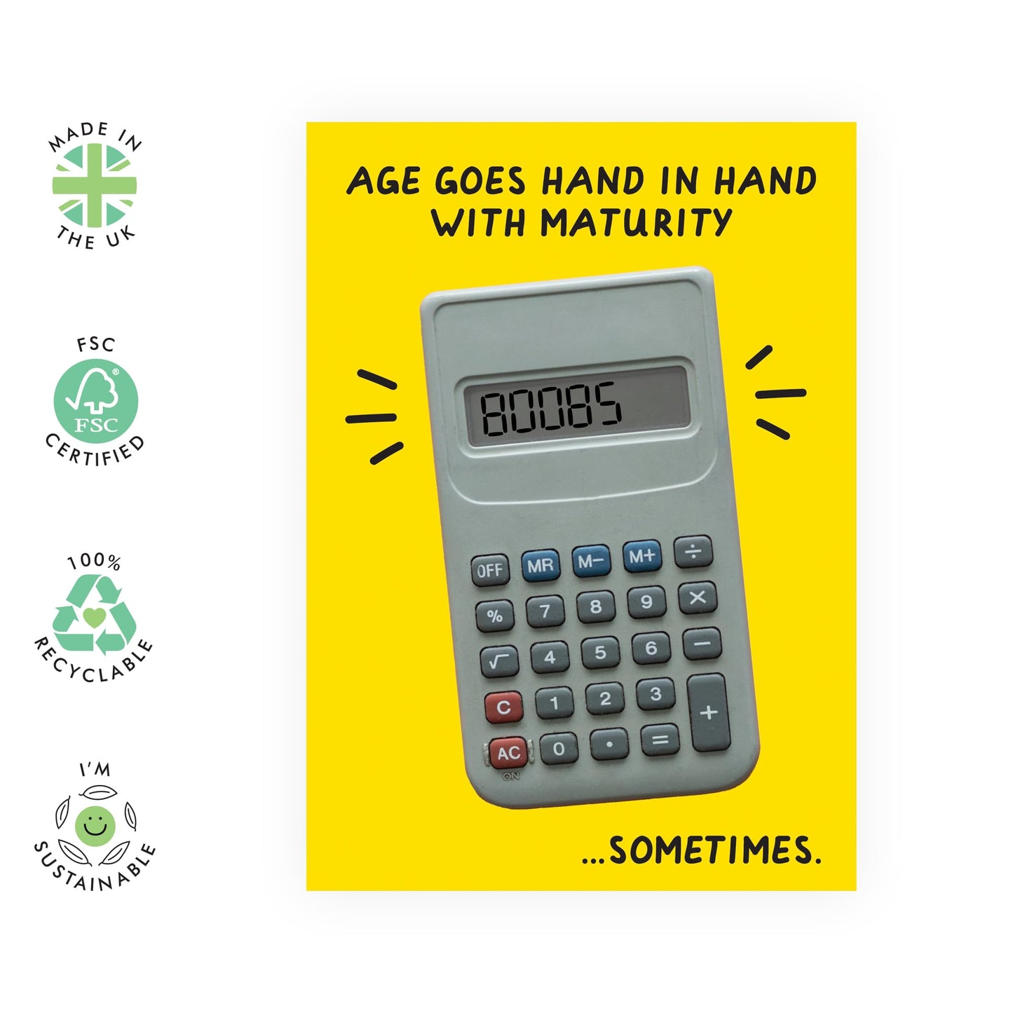 Funny Birthday Card – Age Goes Hand in Hand with Maturity – Gifts for Friends, Colleagues, Coworkers, Boyfriend, Girlfriend, Partner, Schoolmates, Him, Her, Women, Men - Comes with Fun Stickers
