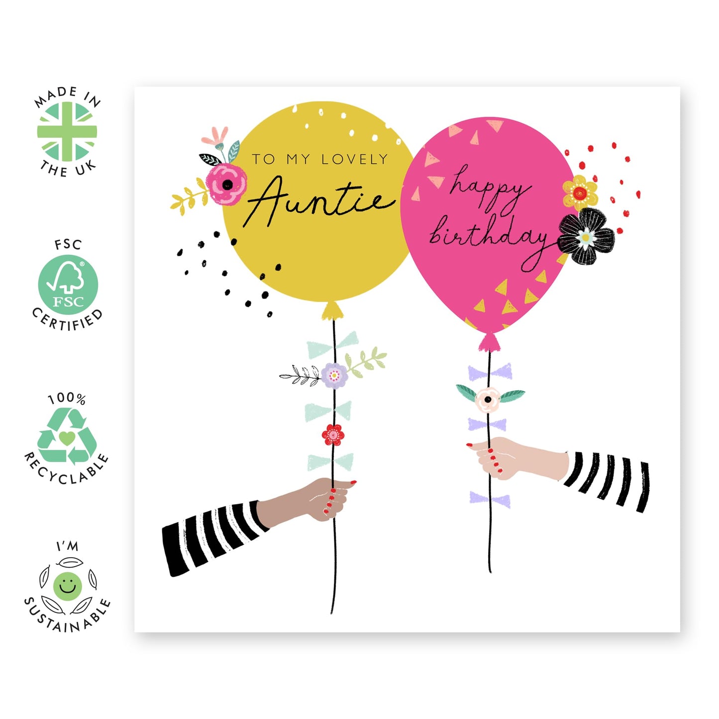 Birthday Card For Aunt - Happy Birthday To My Lovely Auntie - Heartfelt Greeting Card For Her Women Female Tia Aunty - Gifts From Niece Nephew - Comes With Fun Stickers By Central 23