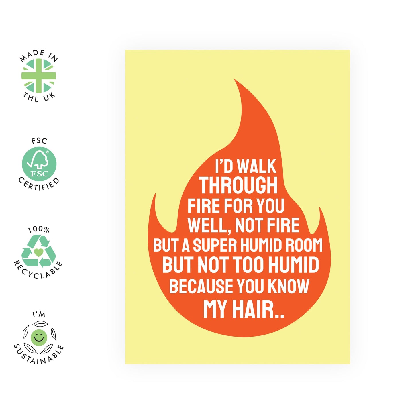 Husband Birthday Card From Wife - I'd Walk Through Fire For You - Friend Birthday Card Female - Funny Greeting Cards For Men Women Boyfriend - Comes With Stickers - By Central 23