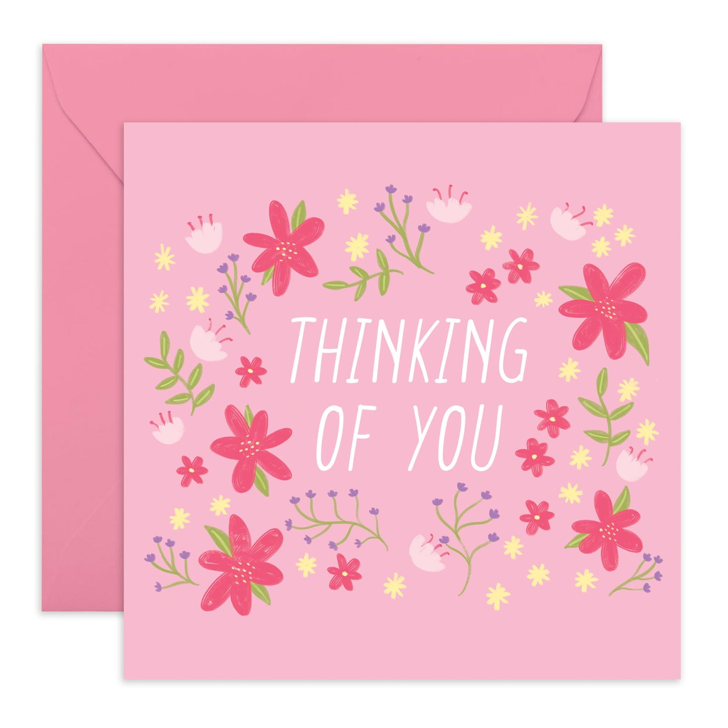 Thinking Of You Greeting Cards For Women - Floral Thank You Cards For Mum Daughter Sister Nan - I Love You Greeting Cards For Grandma Grandad Grandparents - Comes With Cute Stickers By Central 23