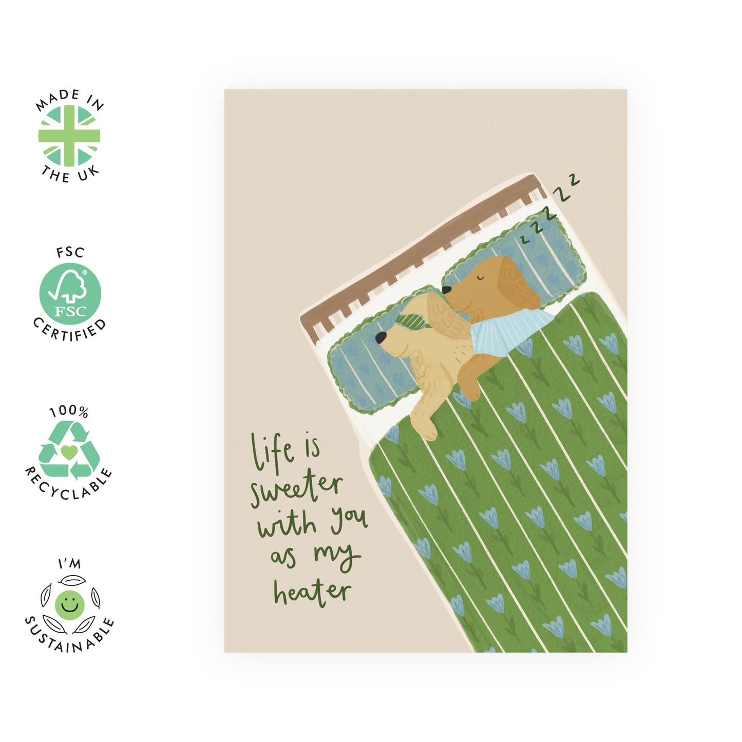 Boyfriend Birthday Card Dog - Life Is Sweeter With You - Anniversary Card For Husband Partner Couple Fiance - Valentines Day Cards For Wife - Comes With Fun Stickers By Central 23