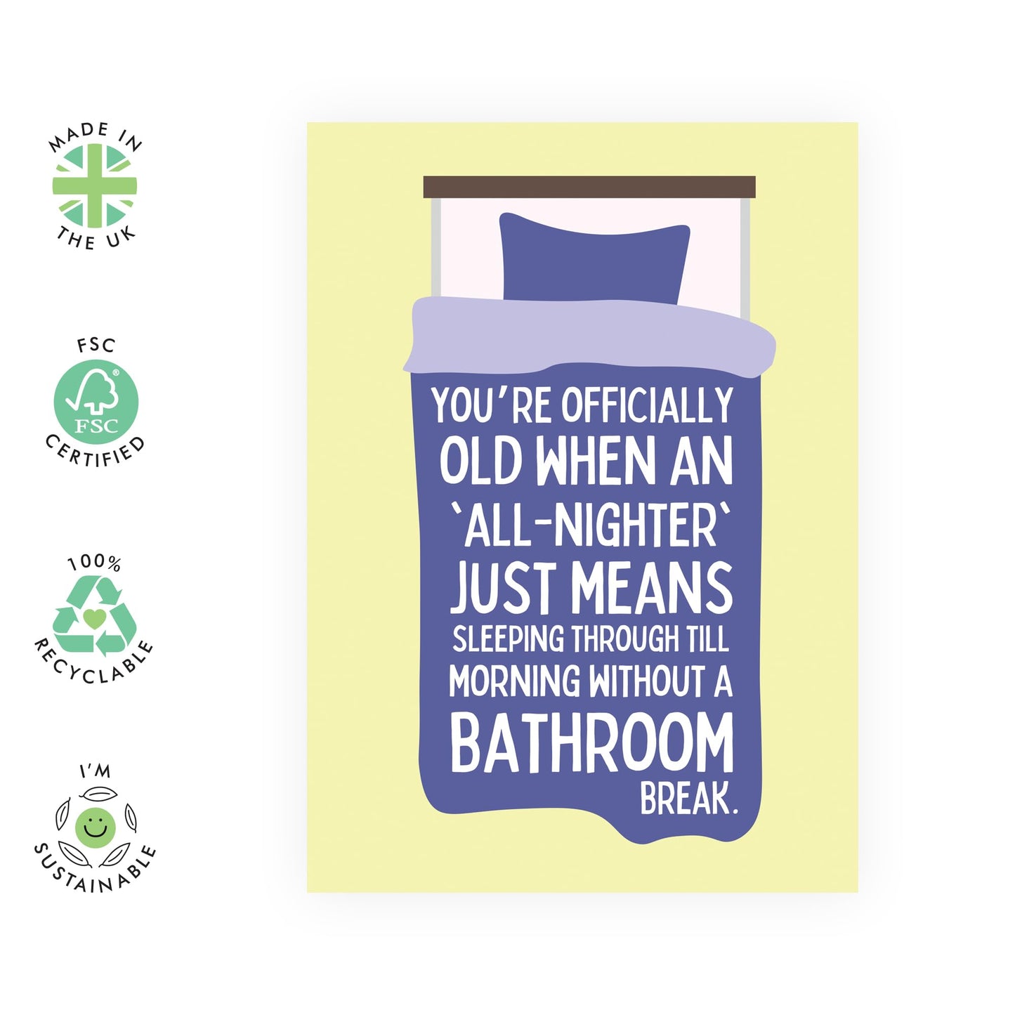 Dad Birthday Cards - All Nighter - Humorous Birthday Card For Mum Nan Grandad - Cheeky Greeting Cards For Him Her 50th 60th 70th Birthday - Comes With Stickers - By Central 23