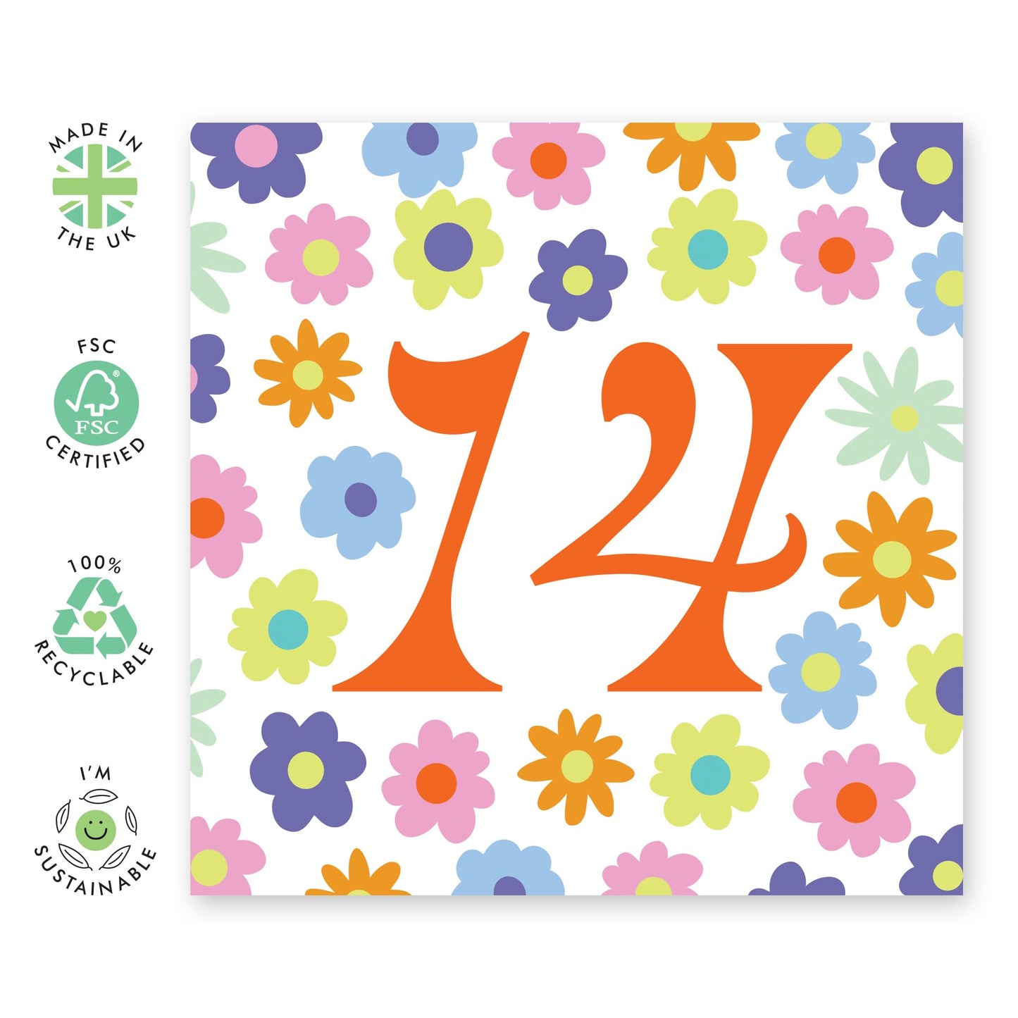 14th Birthday Card For Girl - Rainbow Floral 14 - Happy 14th Birthday Cards For Teens - 14th Bday - Gift For Daughter Niece Granddaughter - Fourteen Year Old - Comes With Fun Stickers - By Central 23