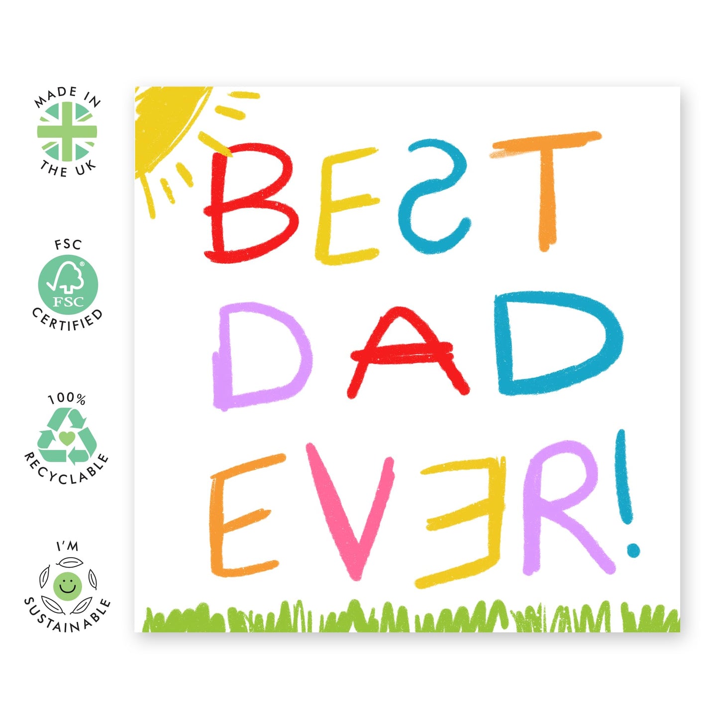 Heartfelt Greeting Card - 'BEST DAD EVER' - Perfect for Showing Your Love and Appreciation - Ideal for Celebrating Your Amazing Dad Father Daddy Pop on Any Occasion - Comes With Stickers By Central 23