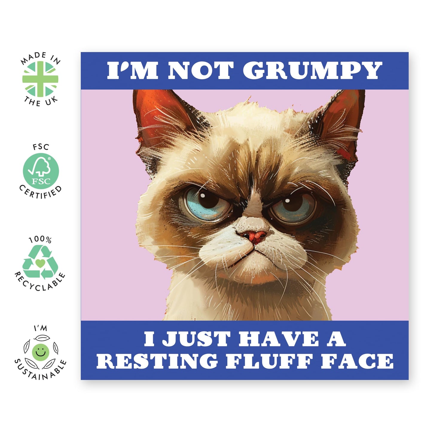 Funny Greeting Cards For Women - Resting Fluff Face - Girlfriend Birthday Card - Sassy Birthday Cards For Daughter Mum Friends - Gifts For Her Wife Dad Husband - Comes With Stickers By Central