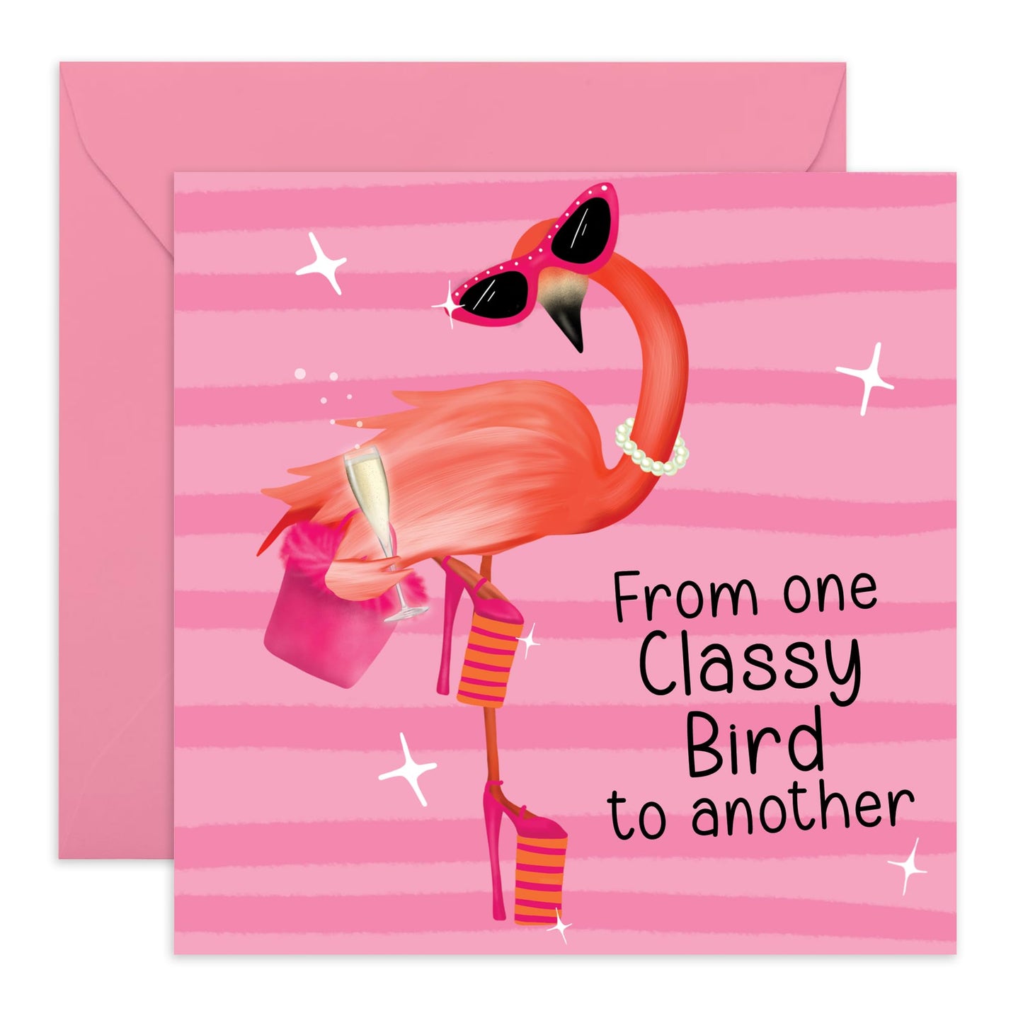 Fun Birthday Cards For Her - From One Classy Bird To Another - Cheeky Mothers Day Card For Her - Sister Birthday Card - Best Friend Birthday Card - Comes With Stickers