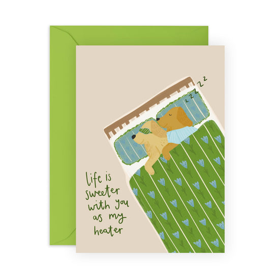 Boyfriend Birthday Card Dog - Life Is Sweeter With You - Anniversary Card For Husband Partner Couple Fiance - Valentines Day Cards For Wife - Comes With Fun Stickers By Central 23