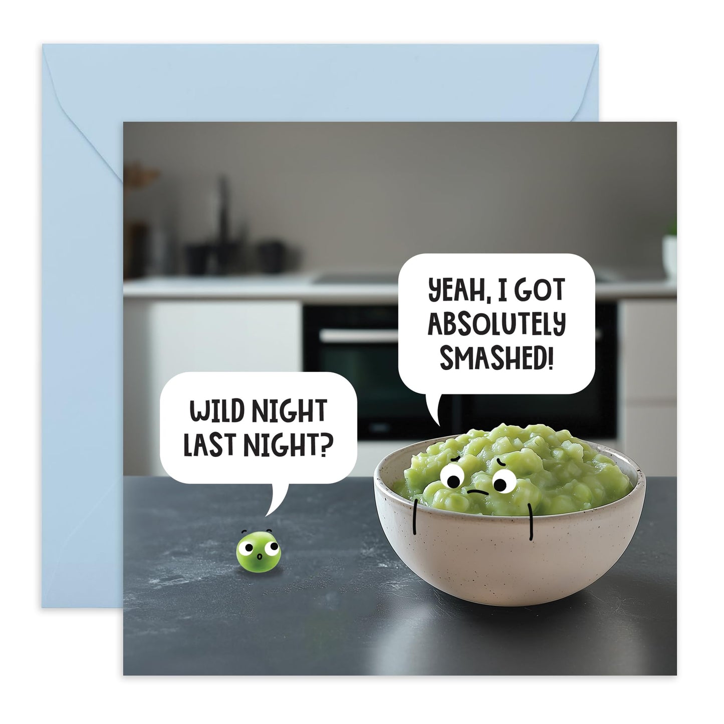 Cute Peas Birthday Card - "Drunk Smashed" - Humorous Gifts for Colleagues, Coworkers, Friends, Officemates, Buddies, Him, Her - Hangover - Comes with Fun Stickers