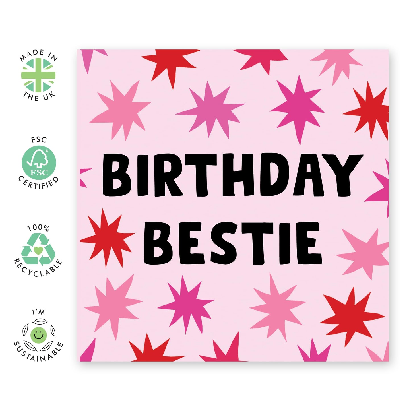Birthday Cards For Women - Best Friend Birthday Card - Birthday Bestie - Bff Friend Birthday Gifts - Sweet Bday Greeting Cards For Her - Comes With Sticker - By Central 23