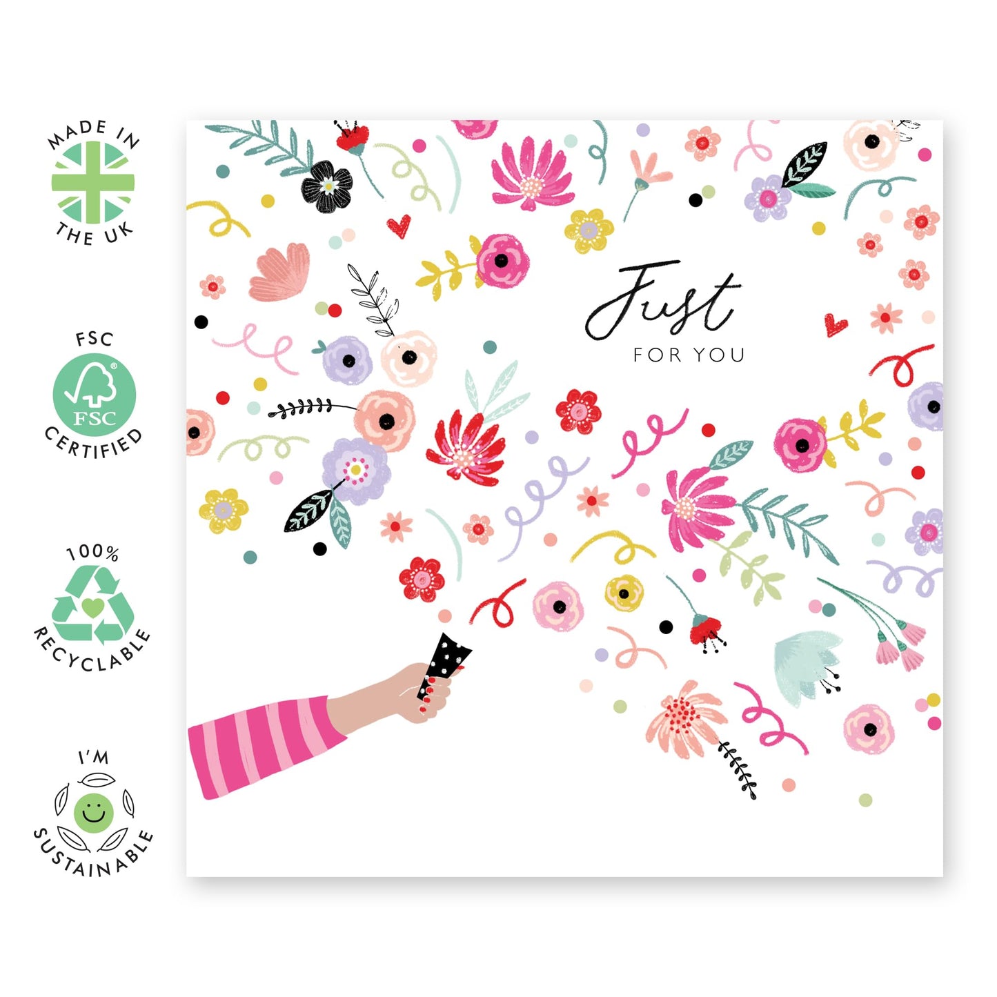 Celebration Greeting Cards For Her - Just For You - All Occasion Card For Women Men - Blank Cards With Envelope - Thank You Congratulations Gifts For Him - Comes With Stickers By Central 23