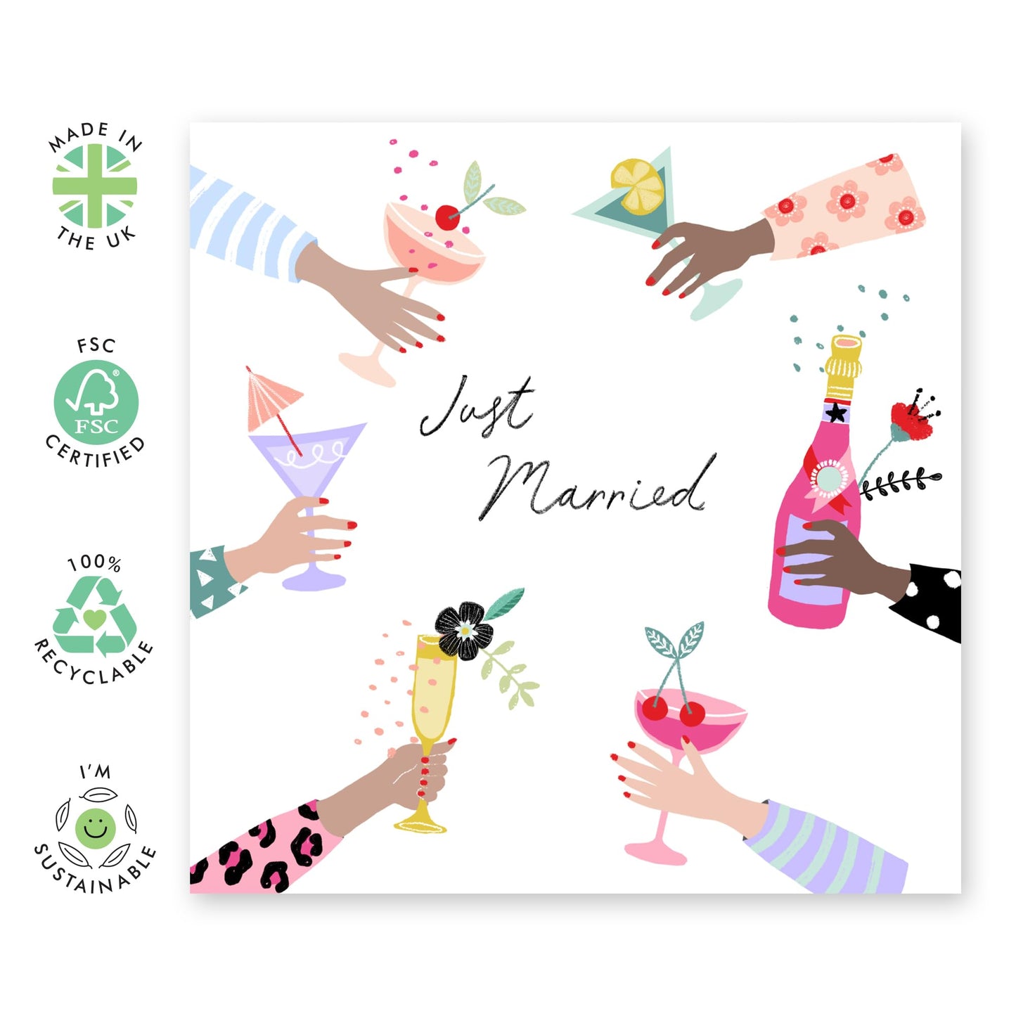 Wedding Cards For Bride And Groom - Tying The Knot Wedding Car - Newly Weds Card - Congratulations Card Men Women Son Daughter - Best Wishes Gift For Him Her - Comes With Stickers By Central 23