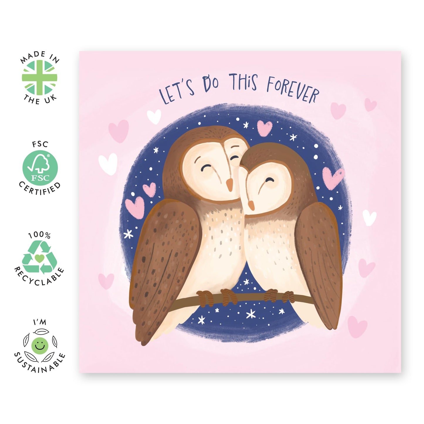 Greeting Card - 'LET'S DO THIS FOREVER OWLS' - Perfect for Any Occasion with a Charming Owl and a Touch of Endearing Commitment - Ideal for Celebrating Lasting Love - Comes With Stickers By Central 23